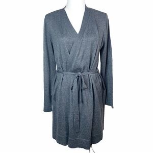 Eileen Fisher Belted Long Cardigan Medium Minimalist Organic Cotton Belted